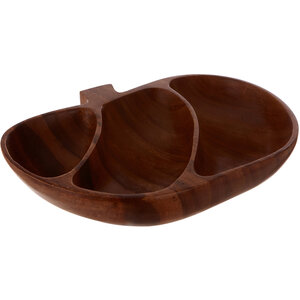 Kora Acacia 3 Section Apple Shaped Serving Dish