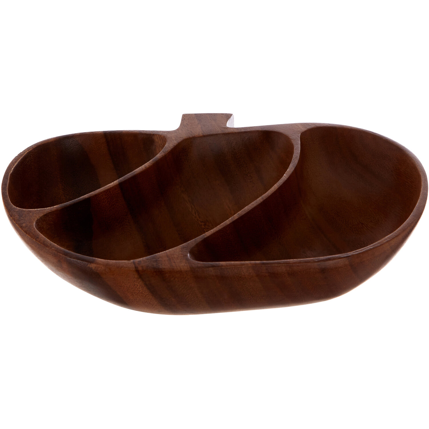 Kora Acacia 3 Section Apple Shaped Serving Dish - Natural