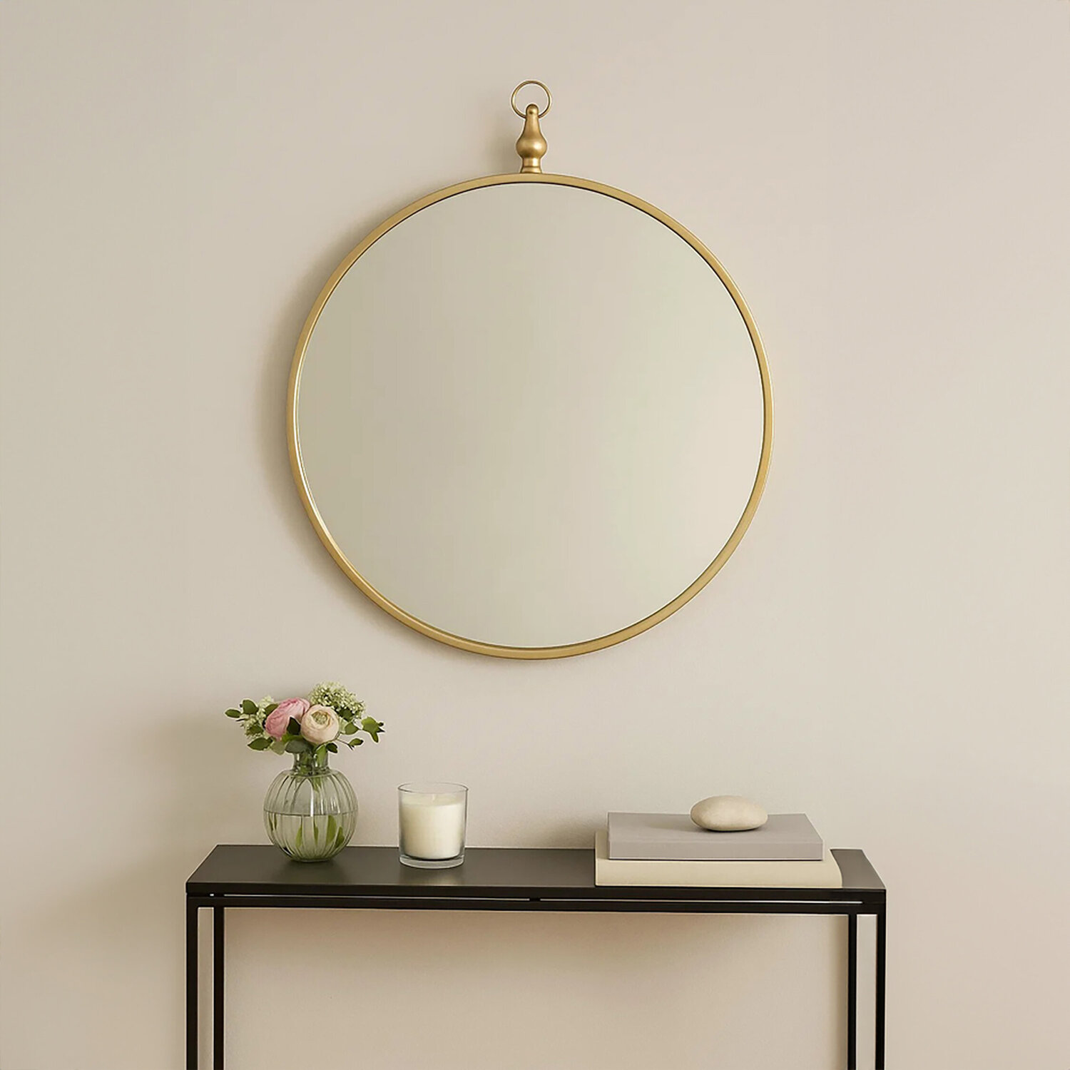 Hestina Rectangular White Wash Mosaic Wall Mirror - Gold