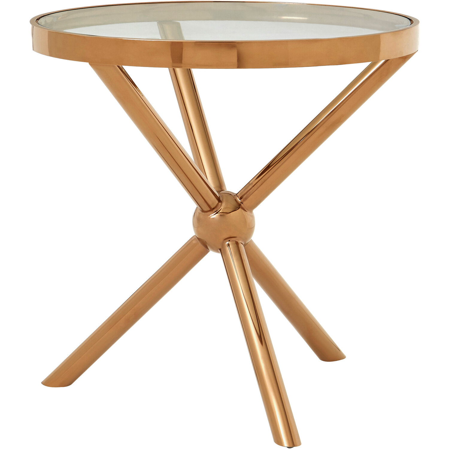 Novo Round Rose Gold Side Table - Gold