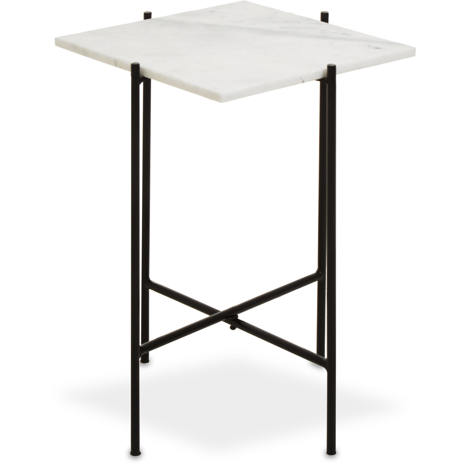 Mandoli White Marble Side Table - White