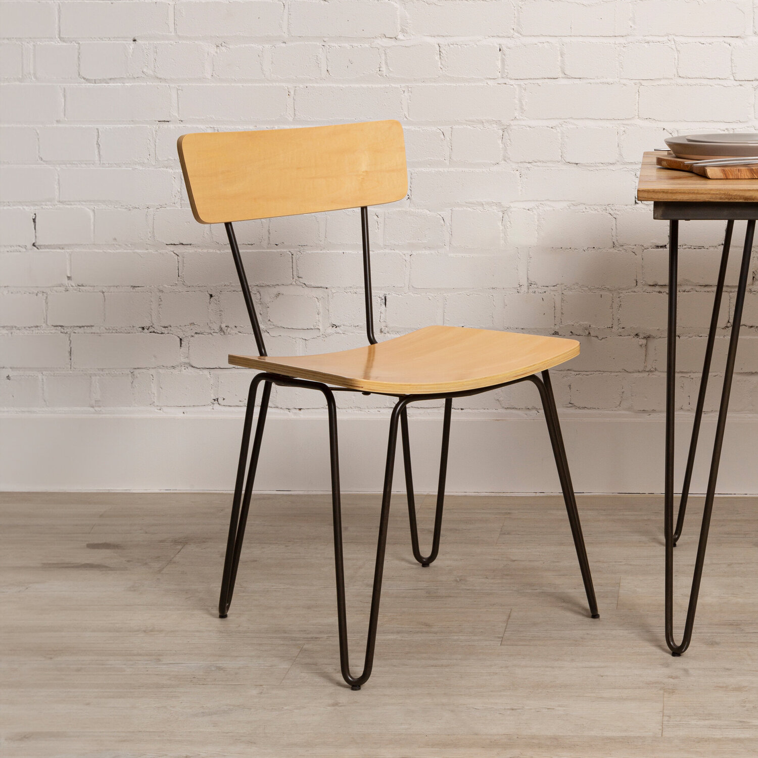 District Chair with Hairpin Legs - Yellow