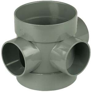 FloPlast Solvent Weld Soil Short Boss Pipe Grey - SS583 - Lightweight PVC-U for Easy Installation