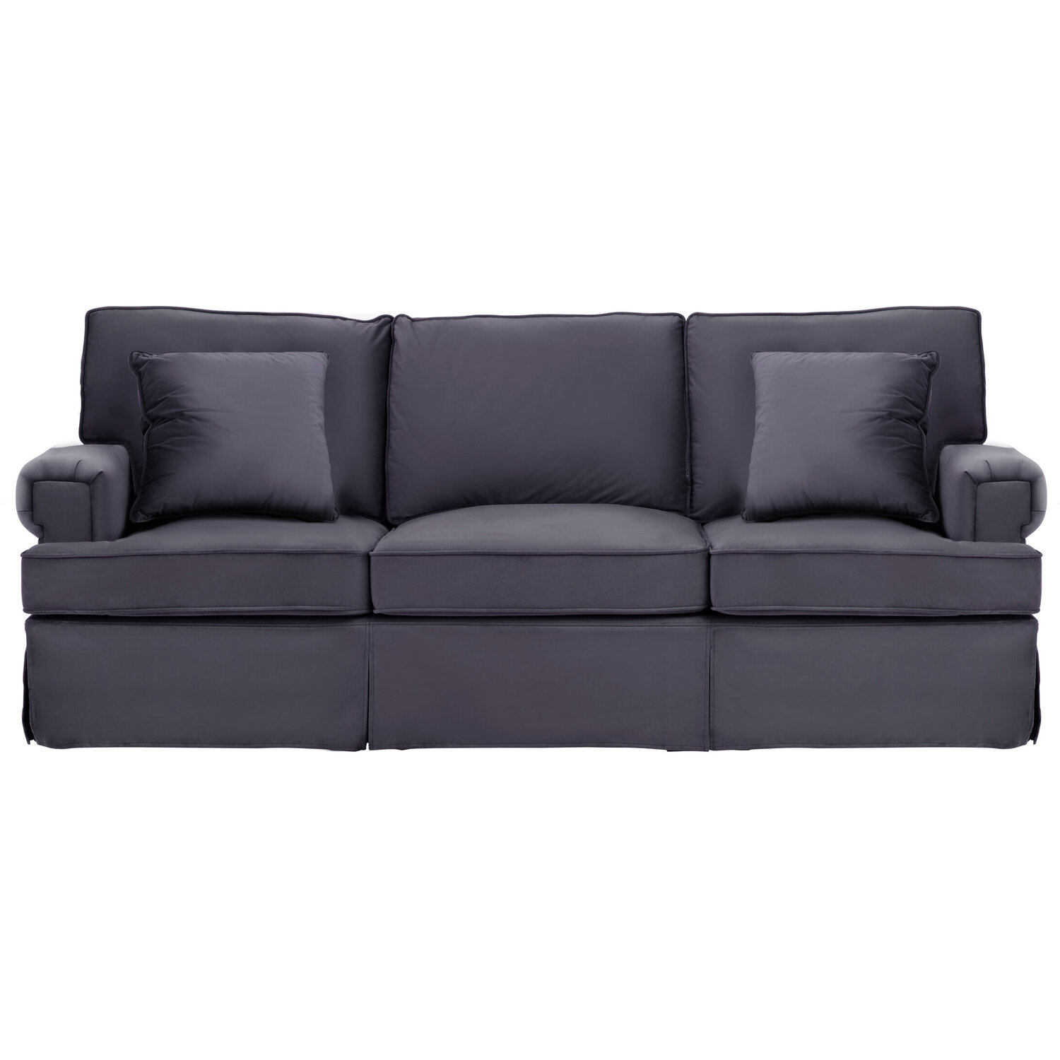 Ralph Three Seat Black Velvet Sofa - Black