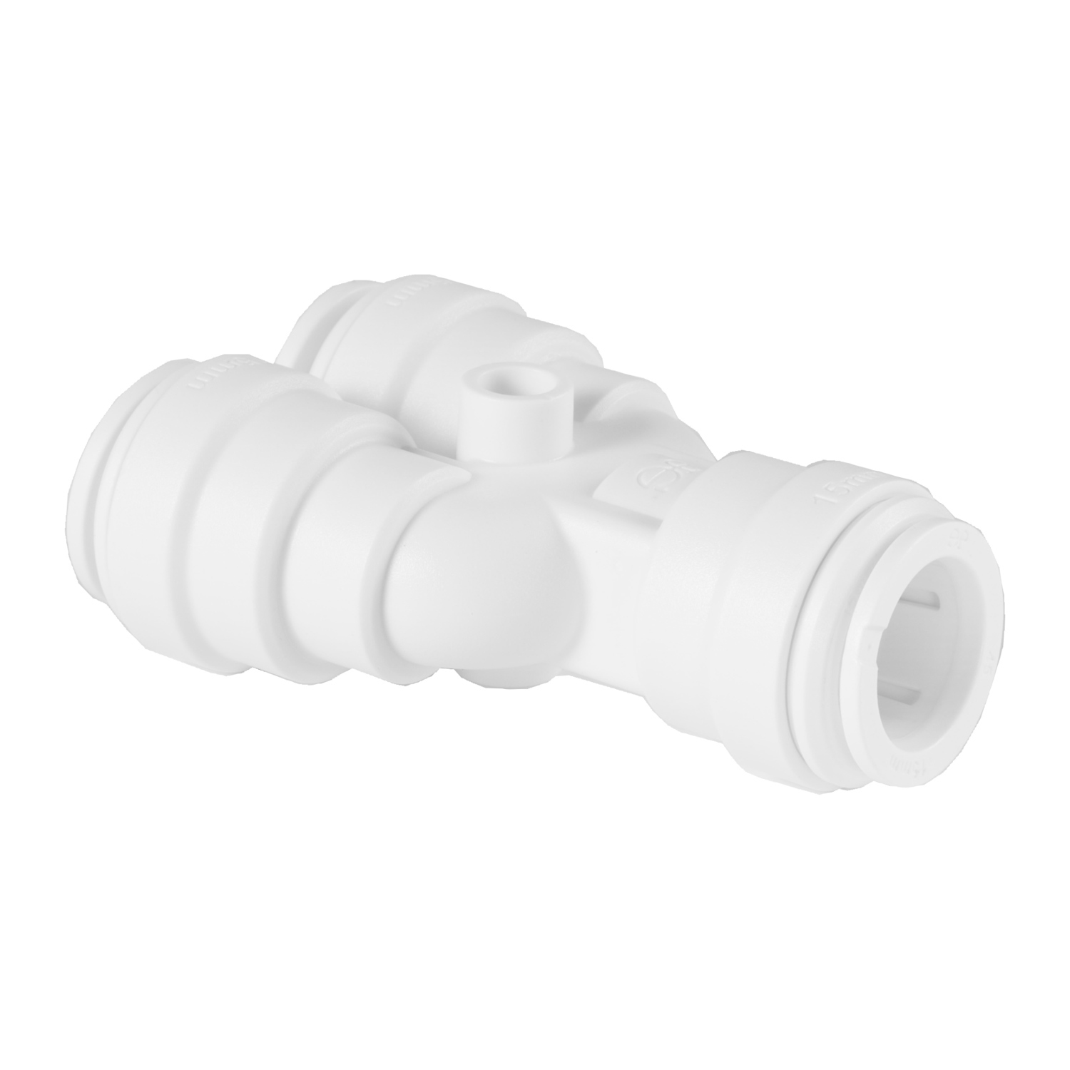 John Guest Speedfit 15Mm Two Way Divider Y Connector Pipe Fitting Push Fit (Pack Of 2) - Grey