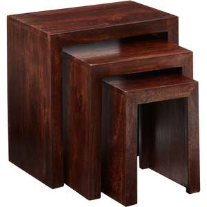 Phuket 3 Piece Dark Mango Wood Nesting Tables