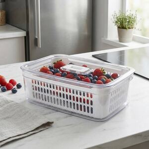 Fridge Organiser Basket Set - 1.6L & 3.6L - Clear - Set of 3