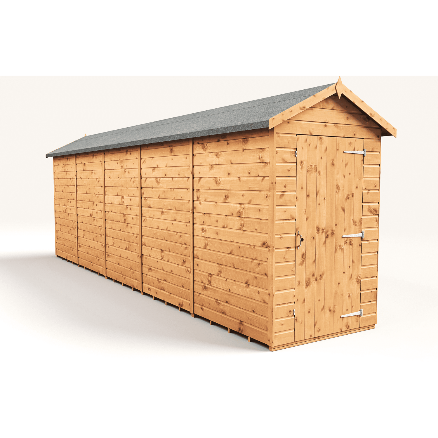 Empire 4x20 Modular Apex Garden Shed with a Single Door - Brown