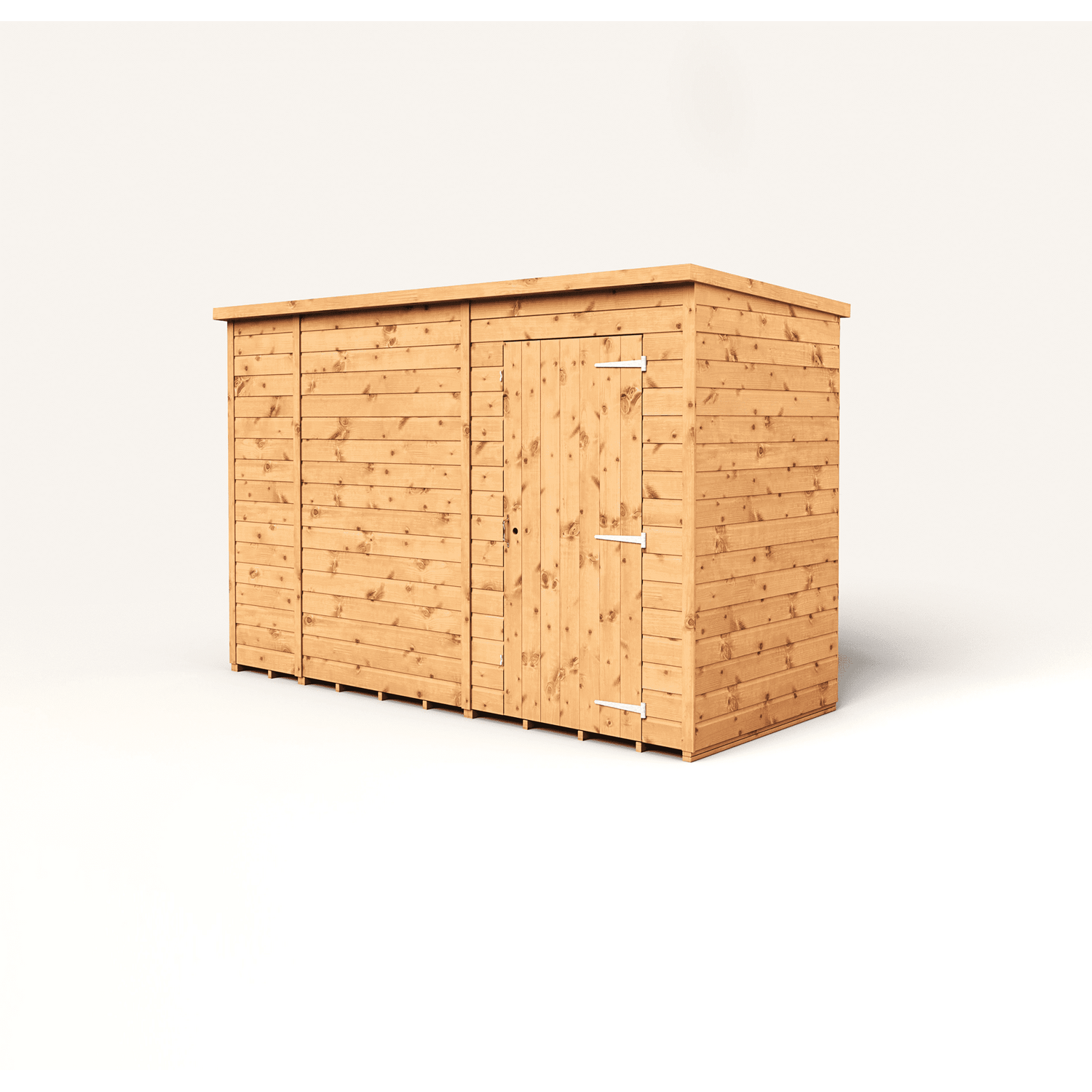 Empire 10x4 Modular Pent Garden Shed with a Single Door - Brown
