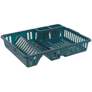 Large Plastic Dish Drainer with Cutlery Rack Kitchen - Citadel Blue