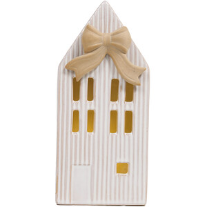 LED Ribbed Bow House Ornament