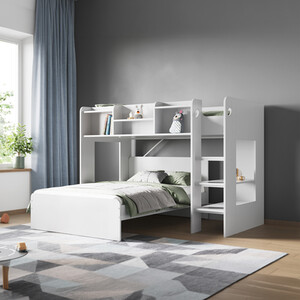 Wizard L Shaped Triple High Sleeper White