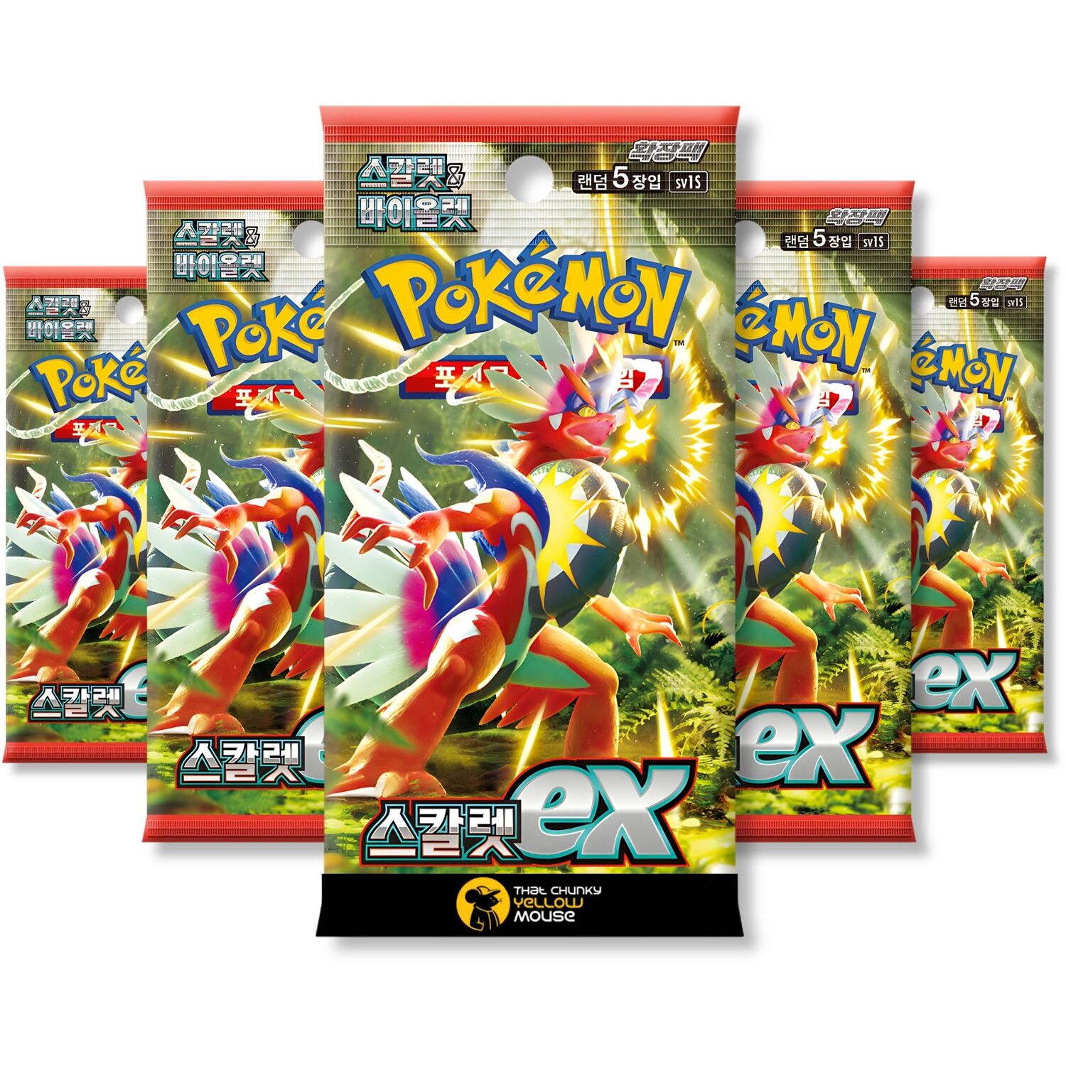 Korean Scarlet ex Booster Bundle - 5 Scarlet & Violet ex Pokemon Packs (TCYM Imported) - TCYM
