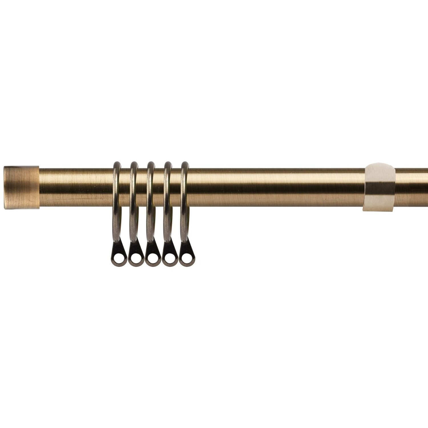 16-19mm Fenton Extendable Durable Metal Curtain Pole Set - Brass / 120cm