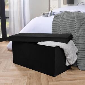 OHS Matte Velvet Foldable Storage Ottoman