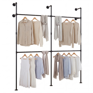 Wall Mounted Pipe Clothing Rack