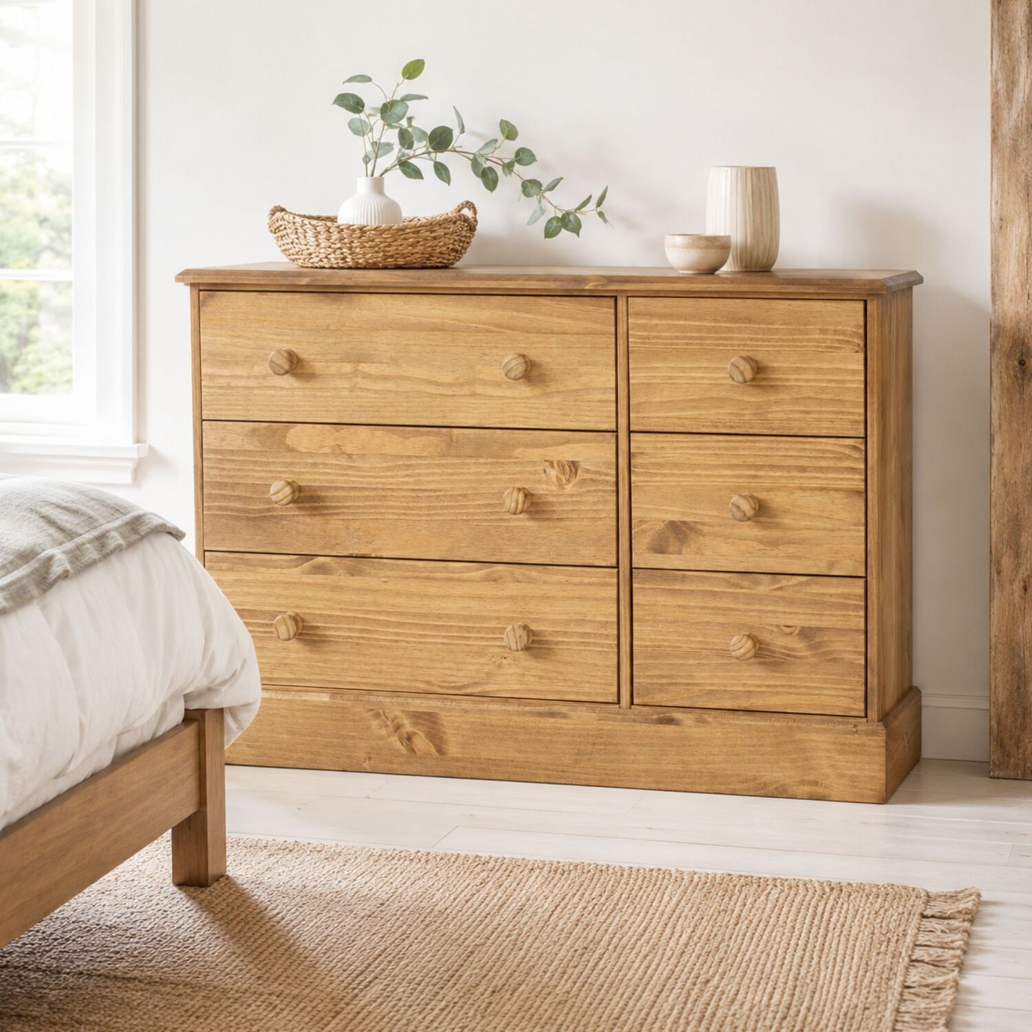Core Products Ltd Cotswold 3 Plus 3 Drawer Wide Chest - Antique Wax Finish