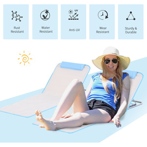 White Outsunny Set Of 2 Beach Mat Seat shot 15288869