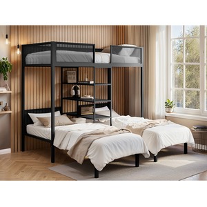 Axton Metal Triple Bunk Bed Black