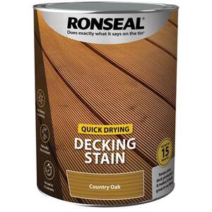 Ronseal Quick Drying Decking Stain Country Oak 5 Litre - 39084