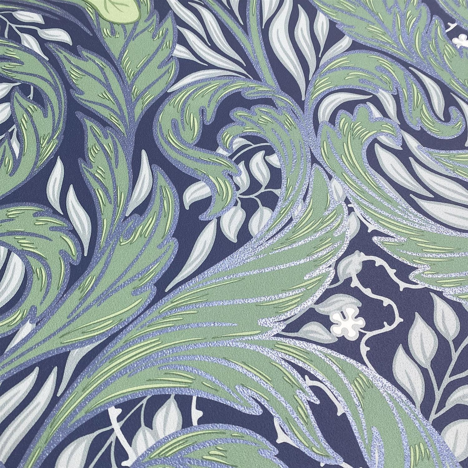 Muriva (One Size, Blue) Vale Leaf Wallpaper - Image 3