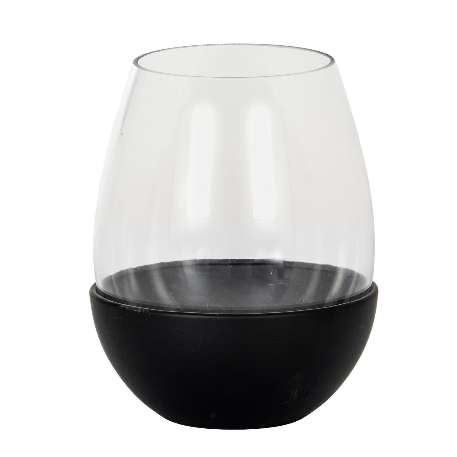 Hill Interiors Neris Glass Goblet Candle Holder - Black / 1