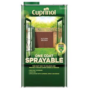 Cuprinol One Coat Sprayable Fence Treatment Autumn Brown 5 litre