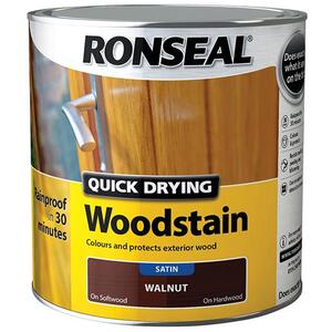 Ronseal Quick Drying Woodstain Satin Dark Oak 2.5 Litre