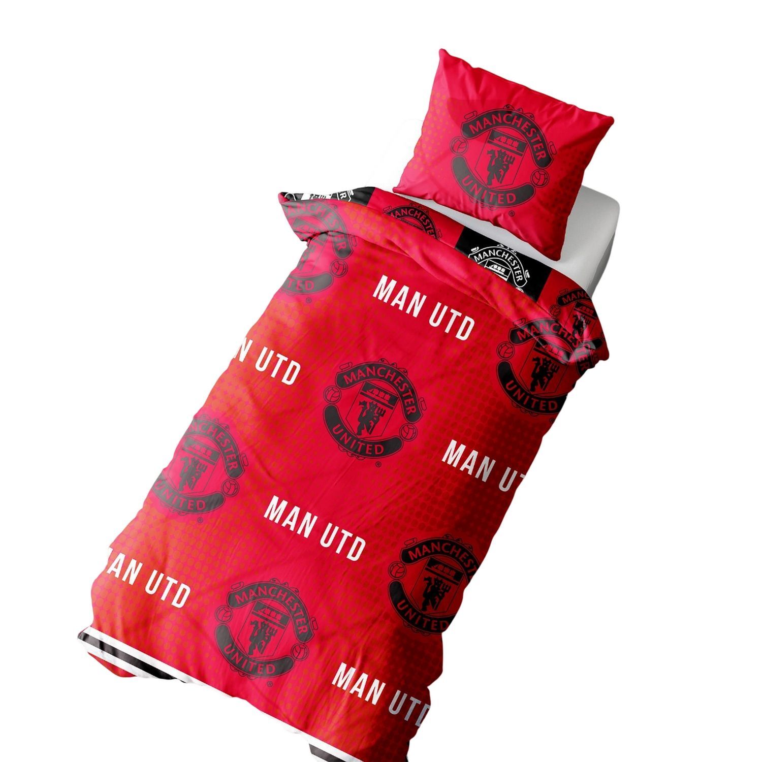 Manchester United Fc Honour Reversible Duvet Set - Red/Black/White