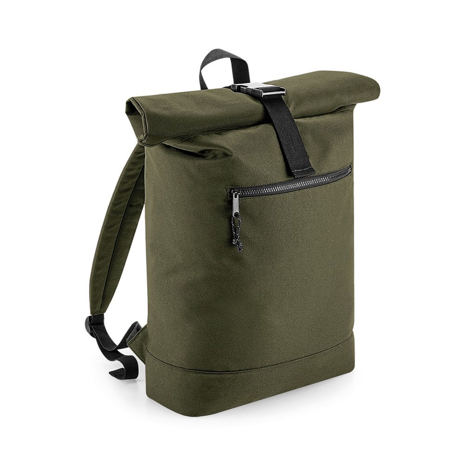 Bagbase Unisex Recycled Roll-Top Backpack - Military Green
