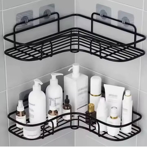 No Punch Shower Corner Bathroom Shelf Rack