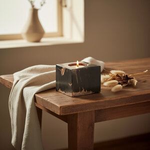 Relic Dark Petrified Wood Tealight Holder