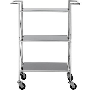 Hoffmann Black Mirrored Glass 3 Tier Trolley