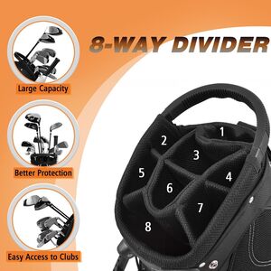 8-Way Divider Golf Carry Stand Bag