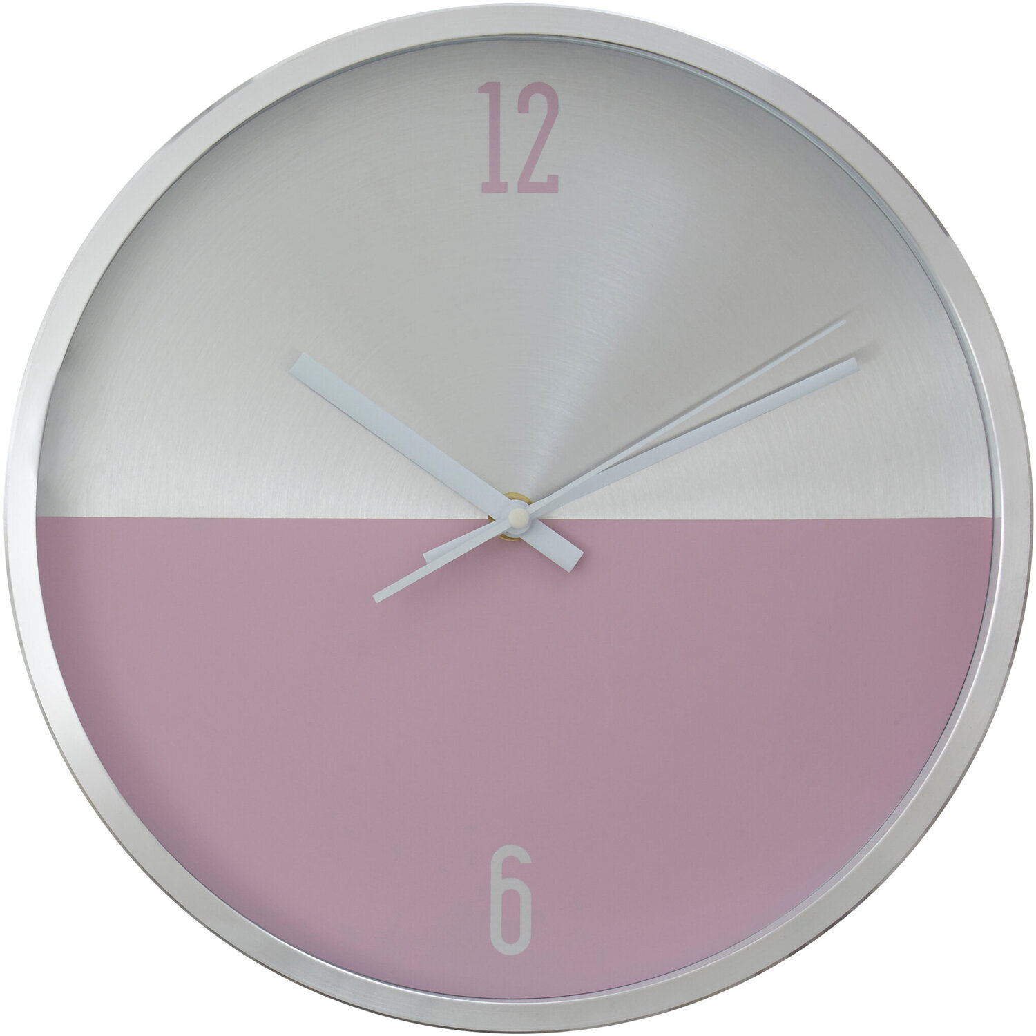 Interiors By Premier Elko 30Cm Dia Silver And Pink Finish Wall Clock - Pink