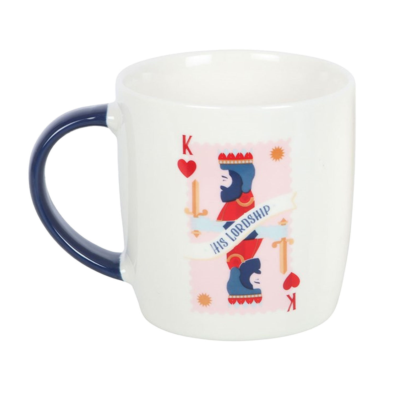 Something Different His Lordship Playing Card Mug - White/Red/Blue