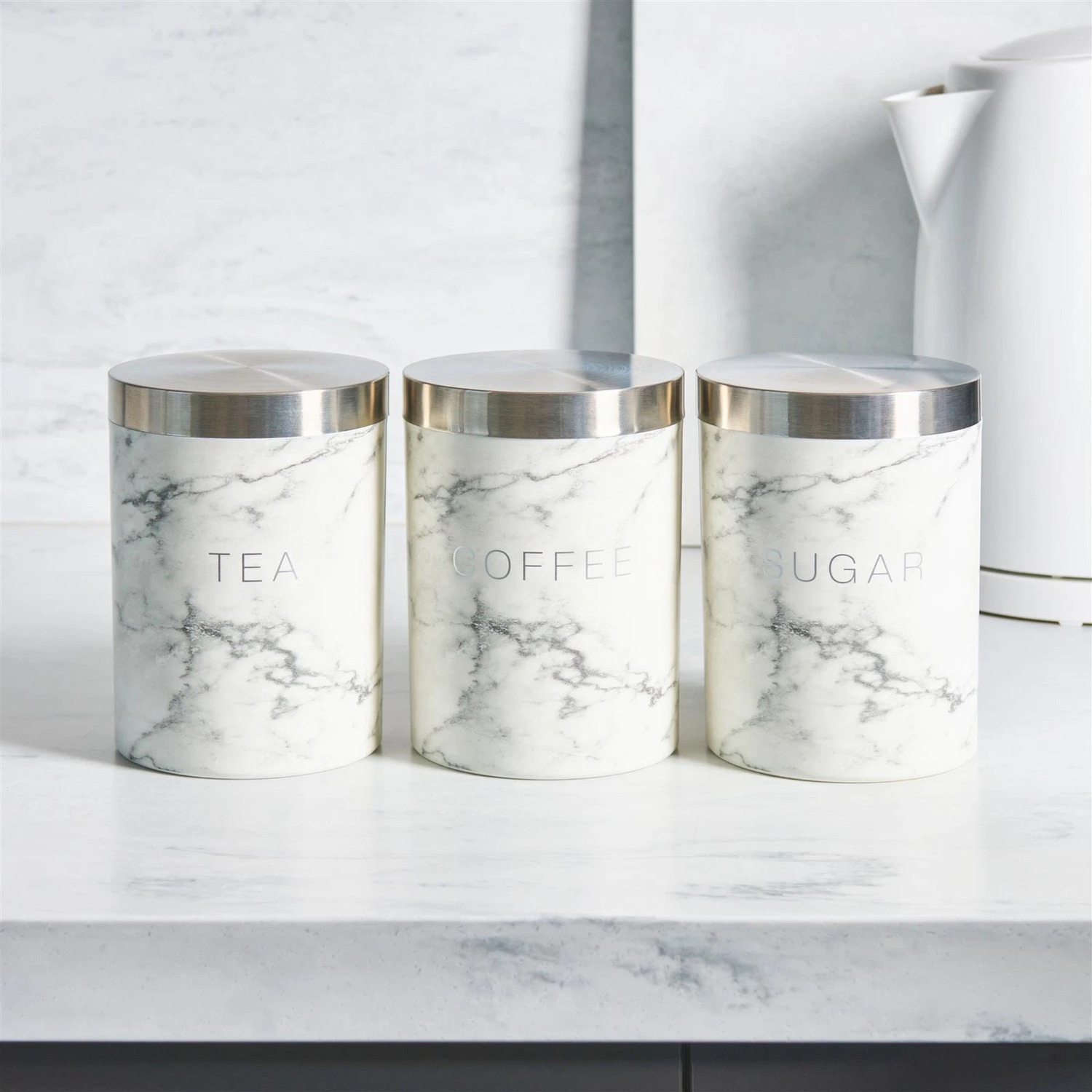 Image of OHS Marble Tea Coffee Sugar Jars&hellip;