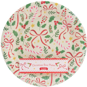 Pack of 10 Christmas Bow Plates