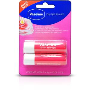Vaseline Rosy Lips Lip Therapy Lip Balm Stick Twin Pack 4.8g