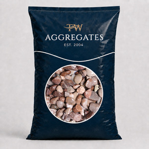 TW Aggregates - 20mm Staffordshire Pink Decorative Gravel 25kg Maxi Bag