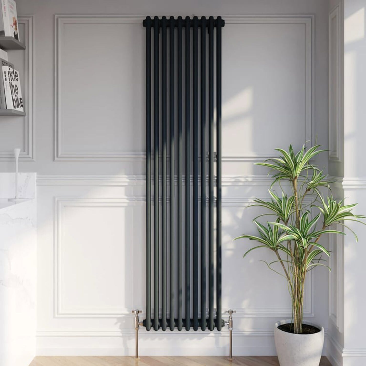 Temprazo Traditional Colosseum Double Bar Column Radiator Anthracite 300 X 1190Mm - Anthracite / 470Mm / 1800Mm / 70Mm
