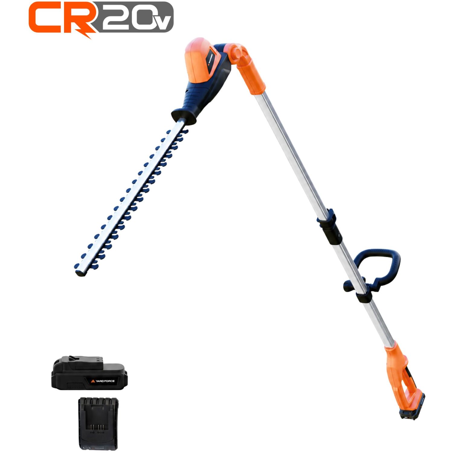 Yard Force 20V Lithium-Ion Pole Hedge Trimmer - Orange