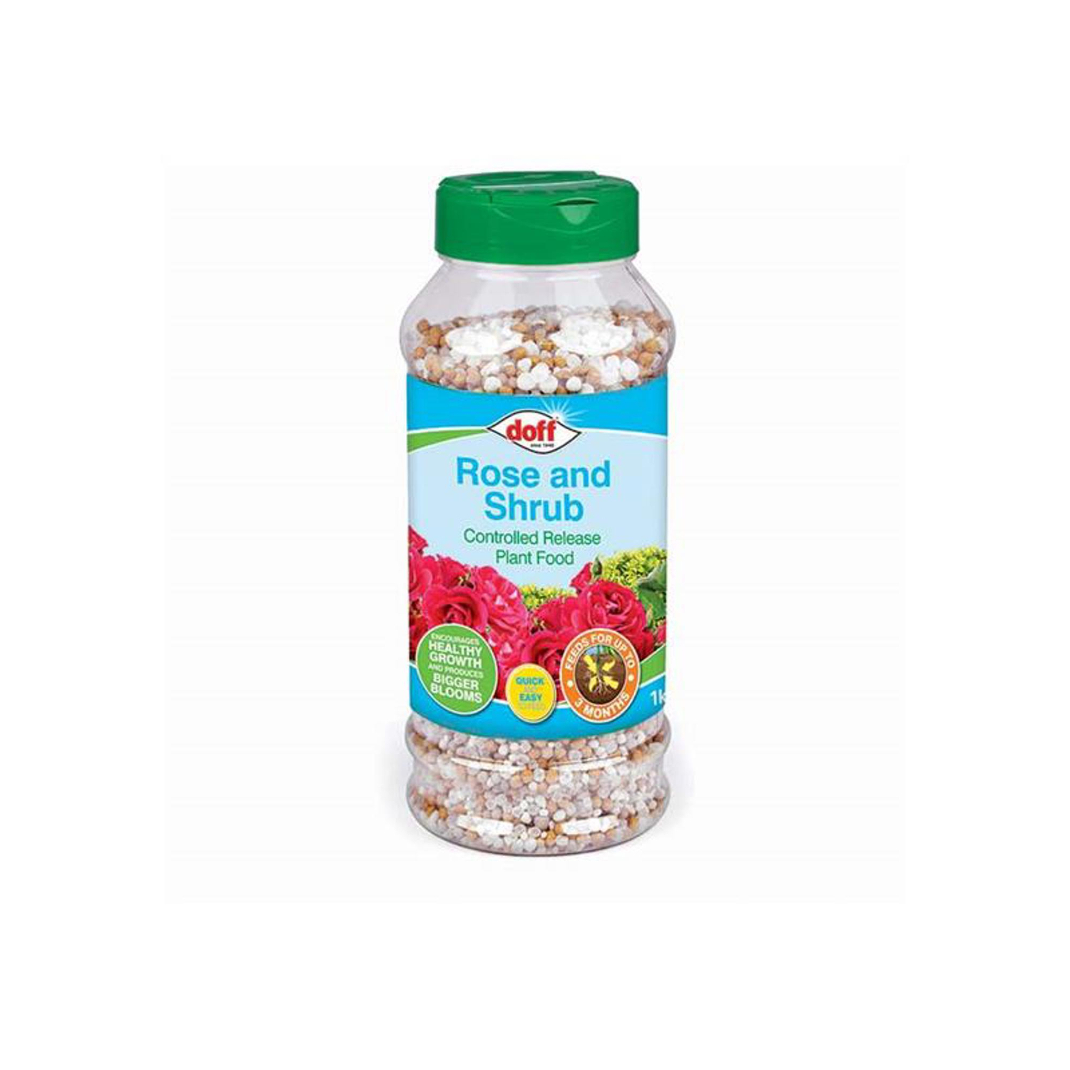Doff , Controlled Release Rose & Shrub Fertiliser, 1 Kg, Granular, Npk - Green