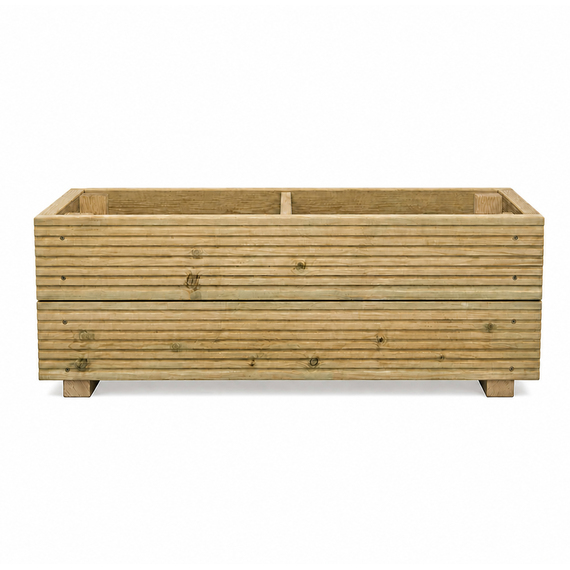 Large Decking Patio Planter With Central Divide ¿ Pressure-Treated Outdoor Garden Planter