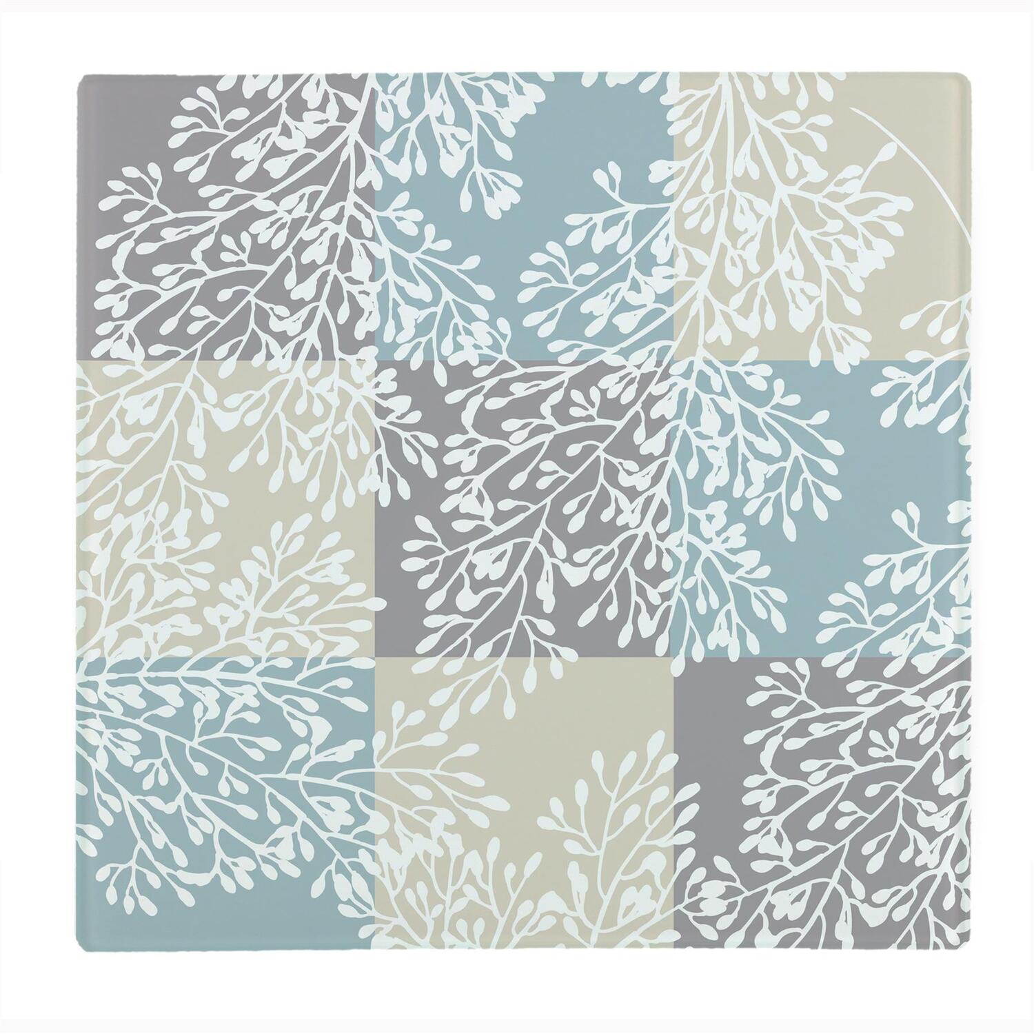 Image of Checked Leaves Large Square Worktop Protector&hellip;