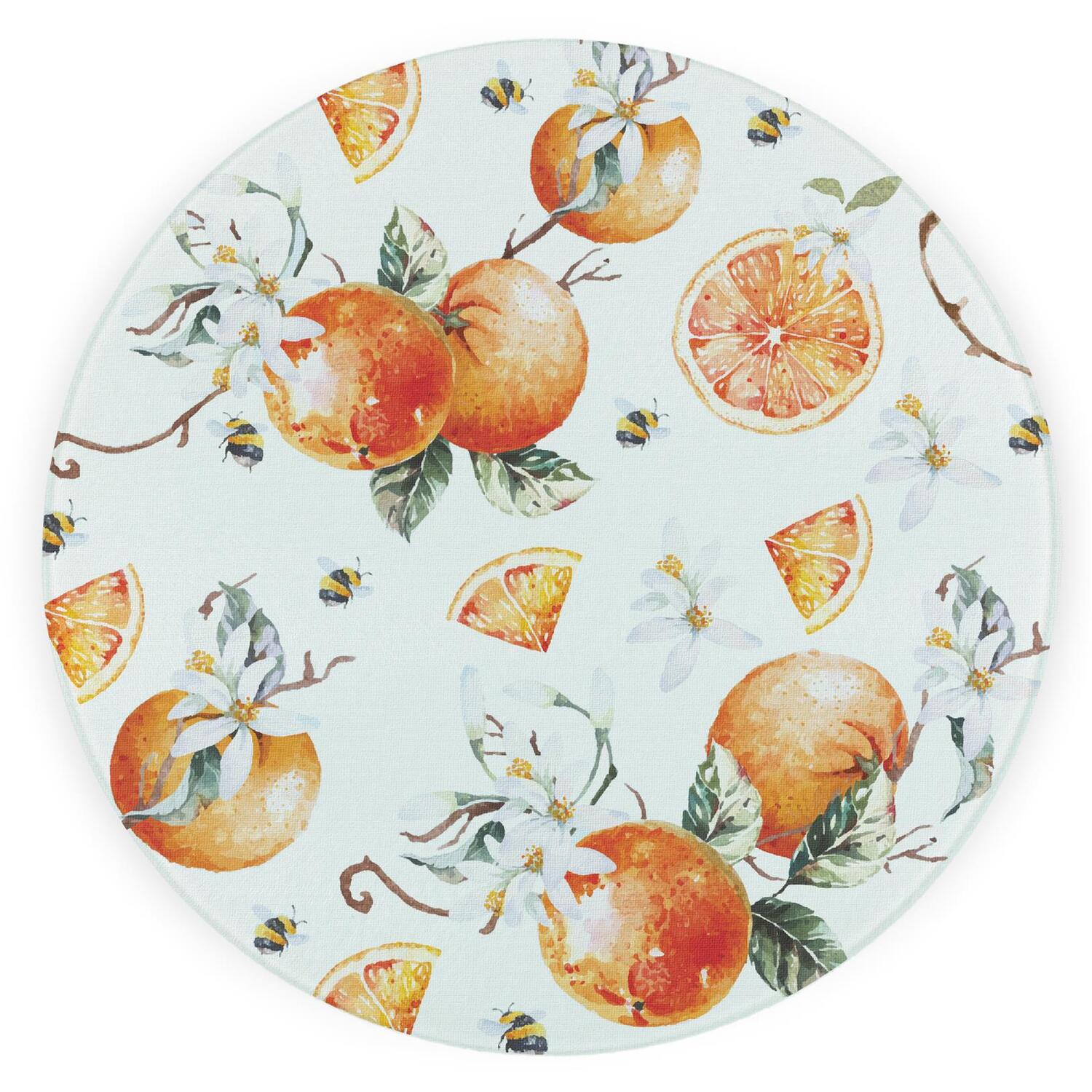 Image of Tangerines Round Worktop Protector - Textured&hellip;