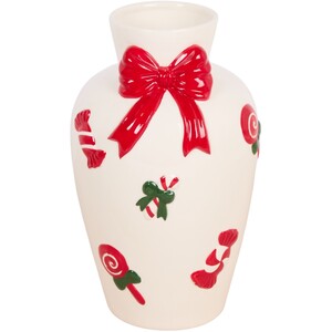 Candy Cane Bow Vase
