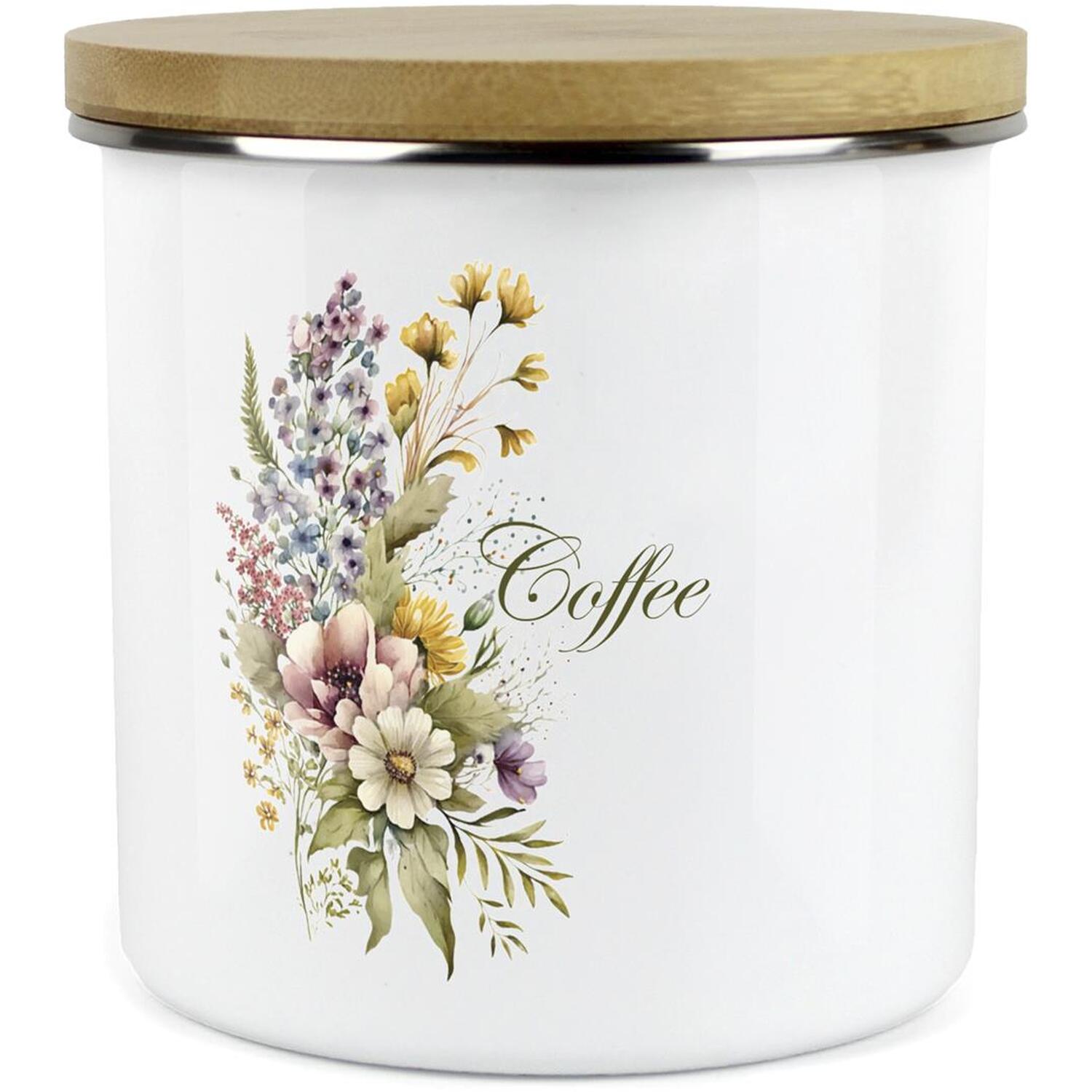 Purely Home Floral Bouquet Large Kitchen Storage Canister - White