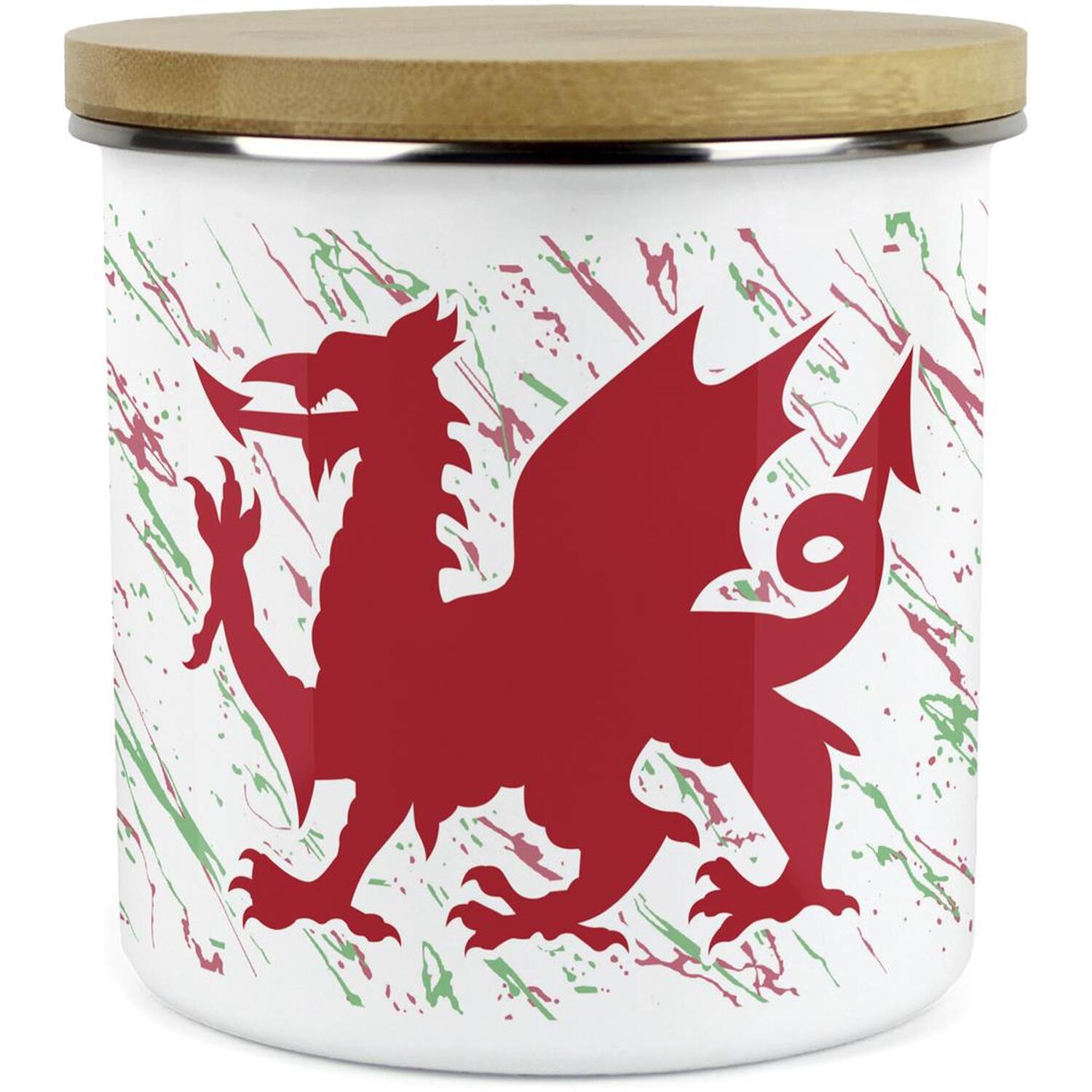 Purely Home Welsh Dragon Large Kitchen Storage Canister (English) - White