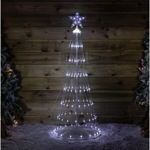 1.35m Light up Christmas Cone Tree with 160 White LEDs and Timer Function